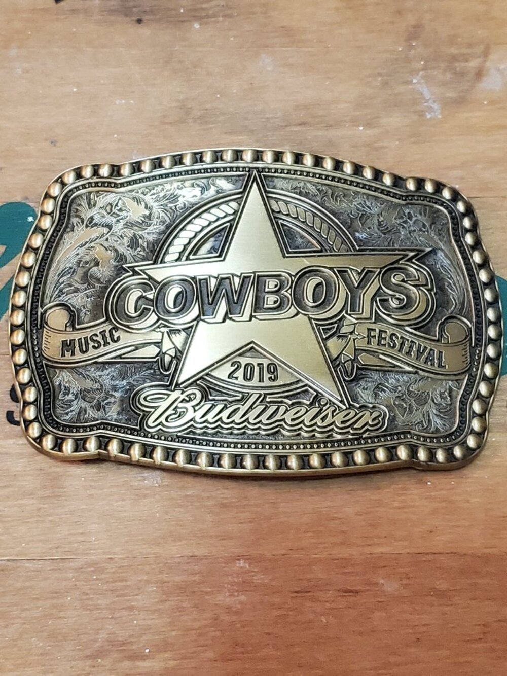2019 Cowboys Music Festival commemorative belt buckle